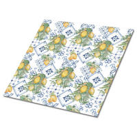 FLIESENAUFKLEBER 9 Stück 30x30 cm selbstklebend Zitronen - Gelb, Textil (30/1.6/30cm) - TULUP