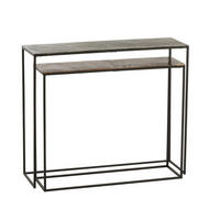 KONSOLE aus Aluminium 2-teilig - 100/29/83 cm - Schwarz, Metall (100/29/83cm) - Calicosy