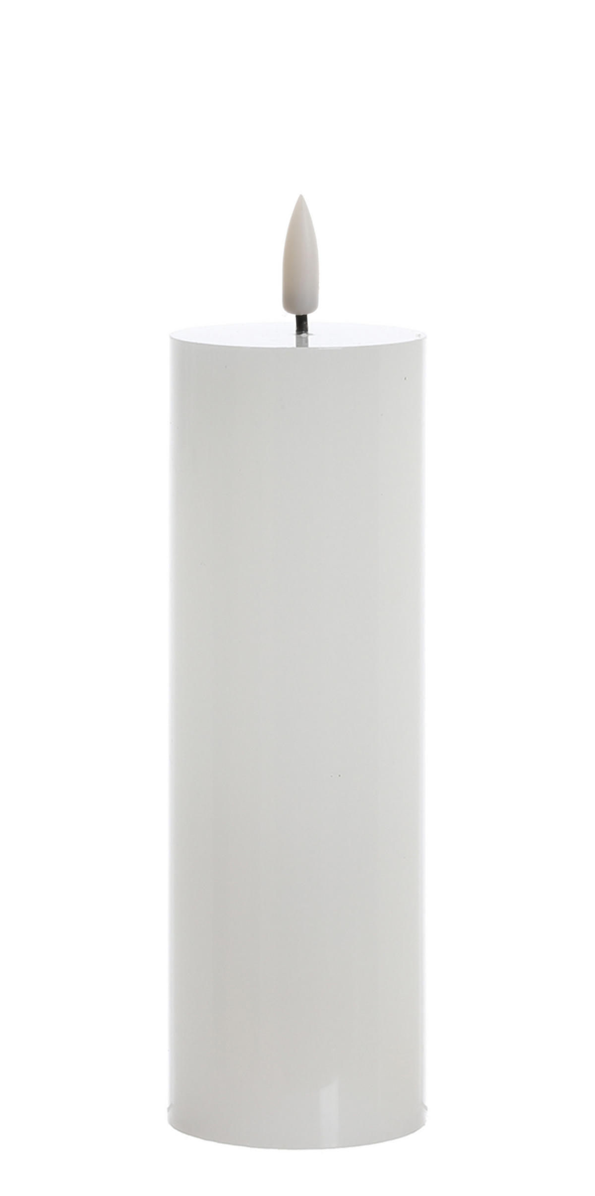 LED-KERZE Idalia Weiß 19/5/19 cm Kunstoff - Weiß, Kunststoff (19/5/19cm) - Mondex