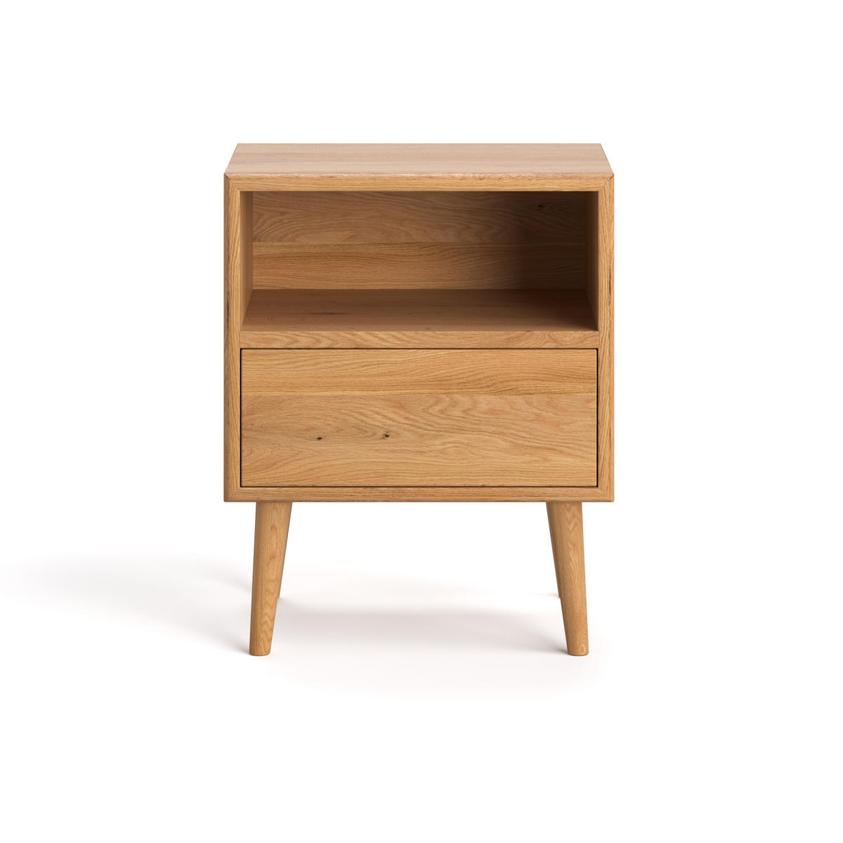 NACHTTISCH Selene eine Schublade aus massivem Eichenholz - Eichefarben/Braun, Holz (50/62/40cm) - Danzz