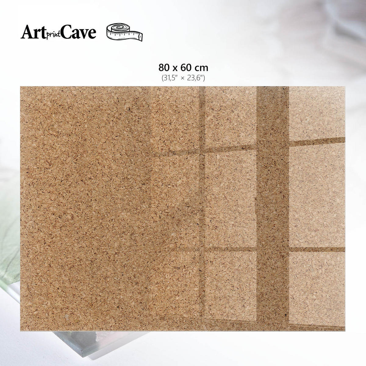 GLASPLATTE 80x60 cm – Korktextur - Grün, Glas (0.4/80/60cm) - ArtPrintCave