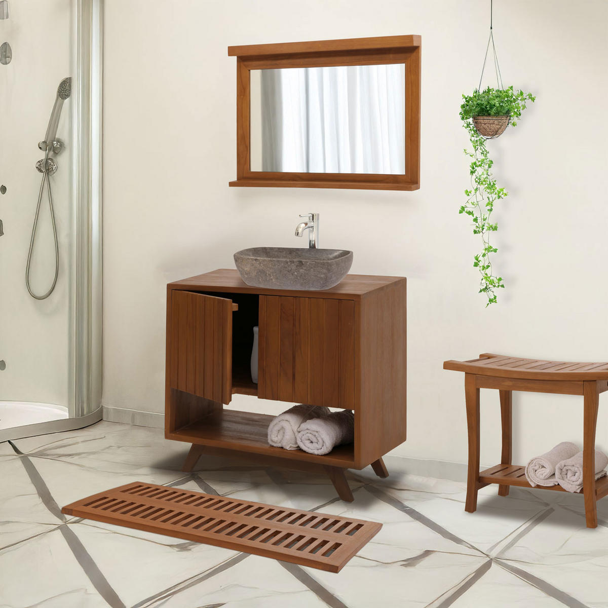 WASCHBECKENUNTERSCHRANK Braun - Braun, Holz (65/61/40cm) - MCW
