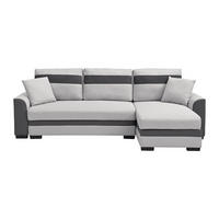 SCHLAFSOFA - 4 Personen - Kunstleder, Stoff - Hellgrau - - Hellgrau, Leder/Textil (242/88/135cm) - Vente-Unique