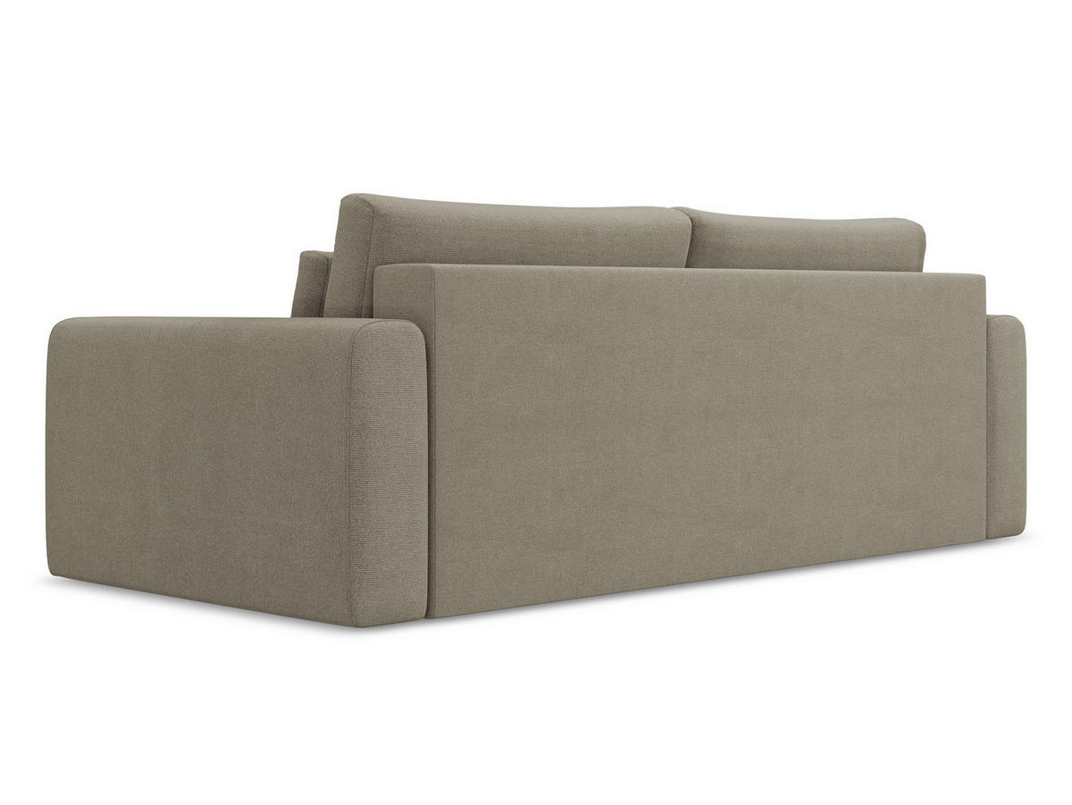 3-SITZER SOFA mit Schlaffunktion Strukturstoff Stoff Beige - Beige/Schwarz, Kunststoff/Textil (238/82/105cm) - Makamii