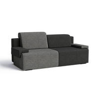 SCHLAFSOFA HOOK - Dunkelgrau + Schwarz (Diosa 89 +99) - Dunkelgrau, Holzwerkstoff (200/88/98cm) - Möblo