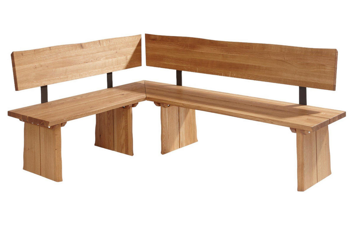 ECKBANK Dayana 151 x 201 x 87 Massivholz Wildeiche geölt - Wildeiche, Holz (151/201cm) - 58aufmkessel