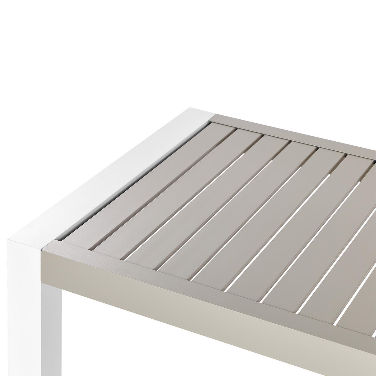GARTENTISCH Beige Castella - Beige/Weiß, Metall (120/70/45cm) - Beliani