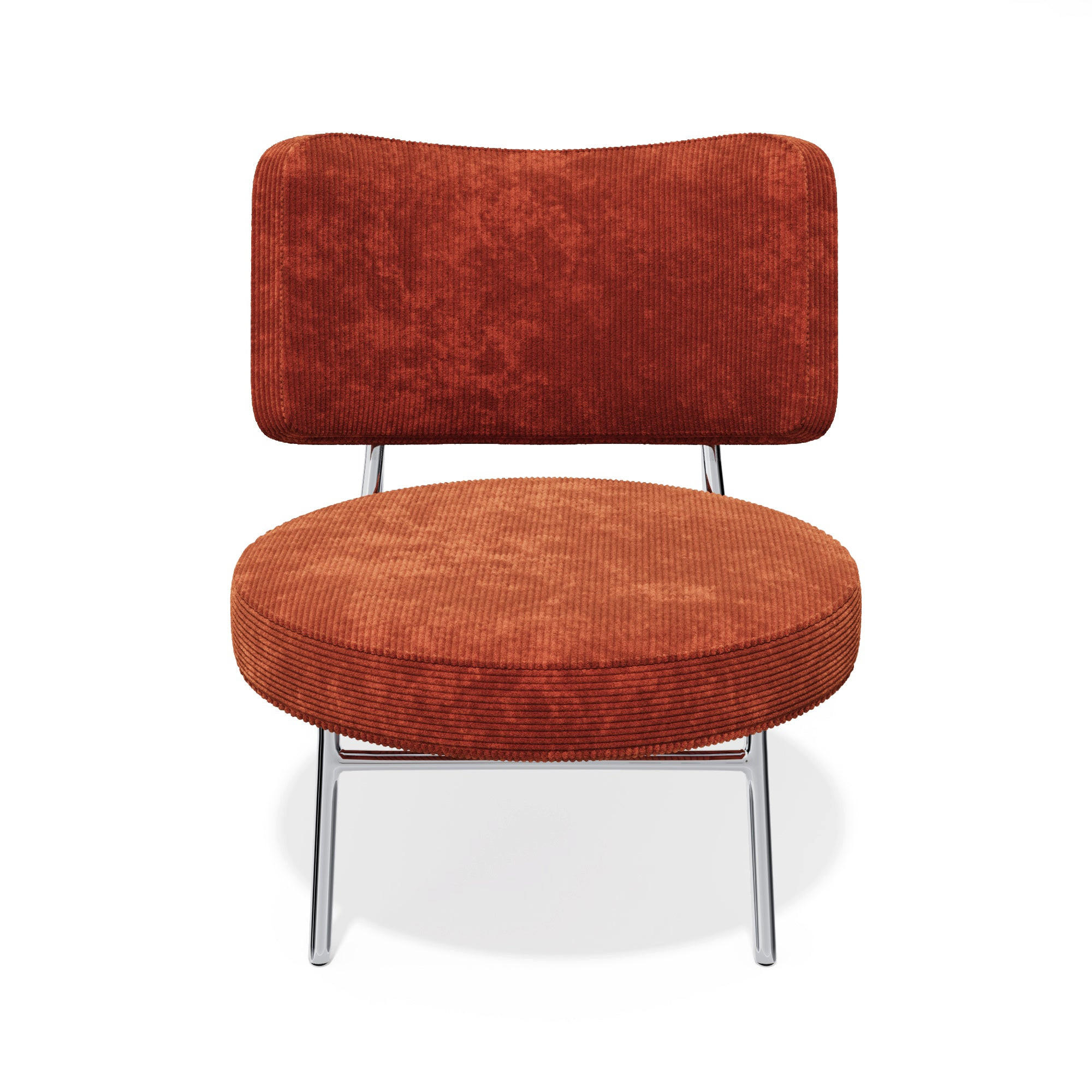SESSEL Gerippter Samt 60cm - Orange, Textil (60/70/71cm) - Sia Home