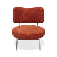 SESSEL Gerippter Samt 60cm - Orange, Textil (60/70/71cm) - Sia Home