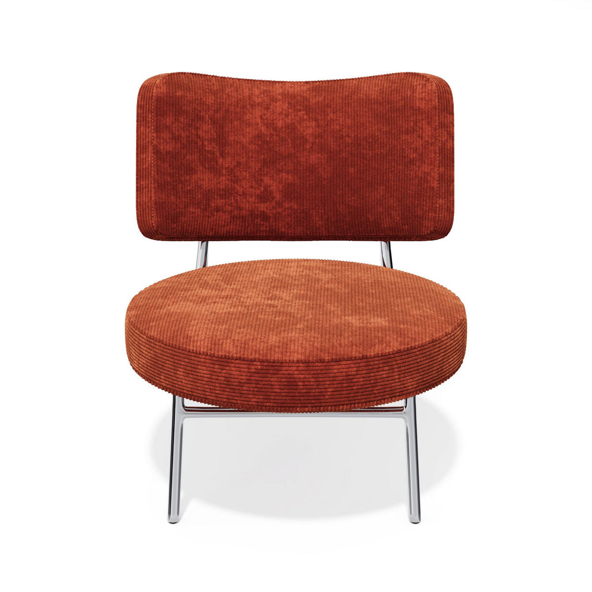 SESSEL Gerippter Samt 60cm - Orange, Textil (60/70/71cm) - Sia Home