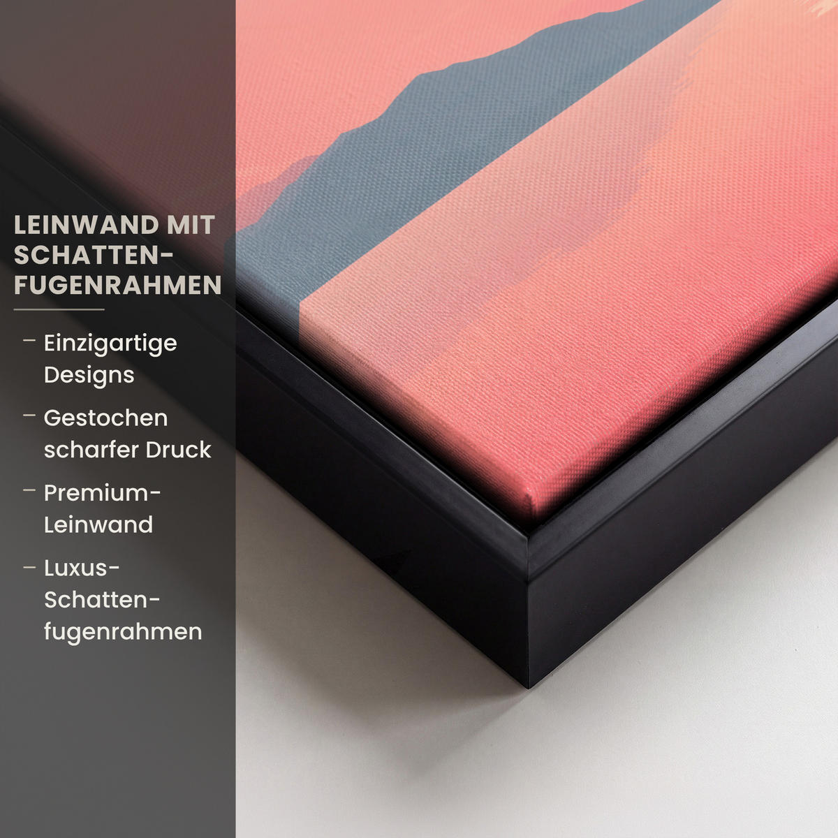 LEINWAND Bilder mit Rahmen - Segelboot - Rosa Meer - Sonnenuntergang - Berge - 30x20 - Rosa, Textil (30/20cm) - MuchoWow
