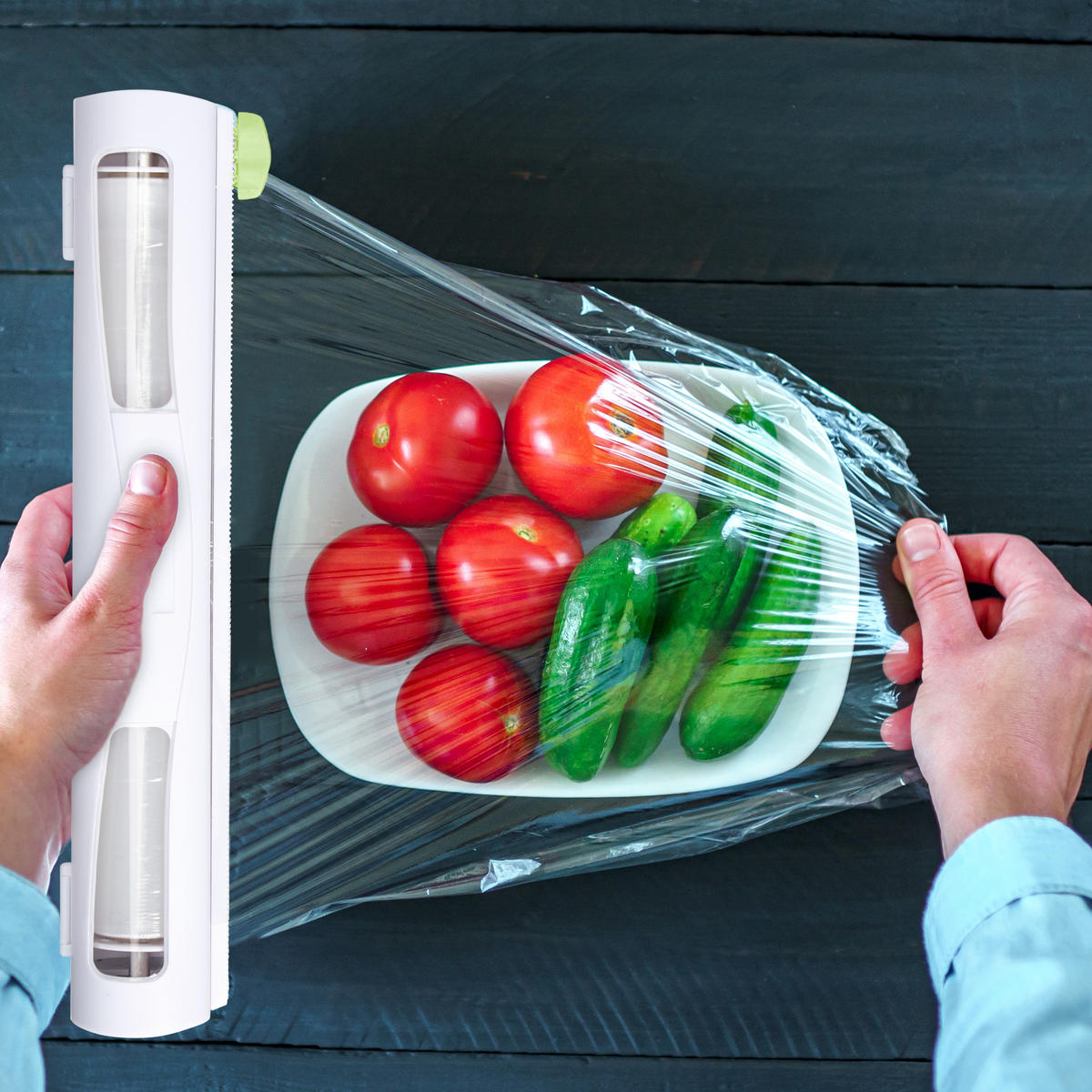 2XFOLIENSCHNEIDER - Weiß, Kunststoff/Metall (37/5/8cm) - Relaxdays