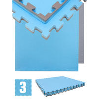 BODENSCHUTZMATTE 90x90x2 cm, Blau, 3er Set - Blau, Kunststoff (90/90/2cm) - eyepower
