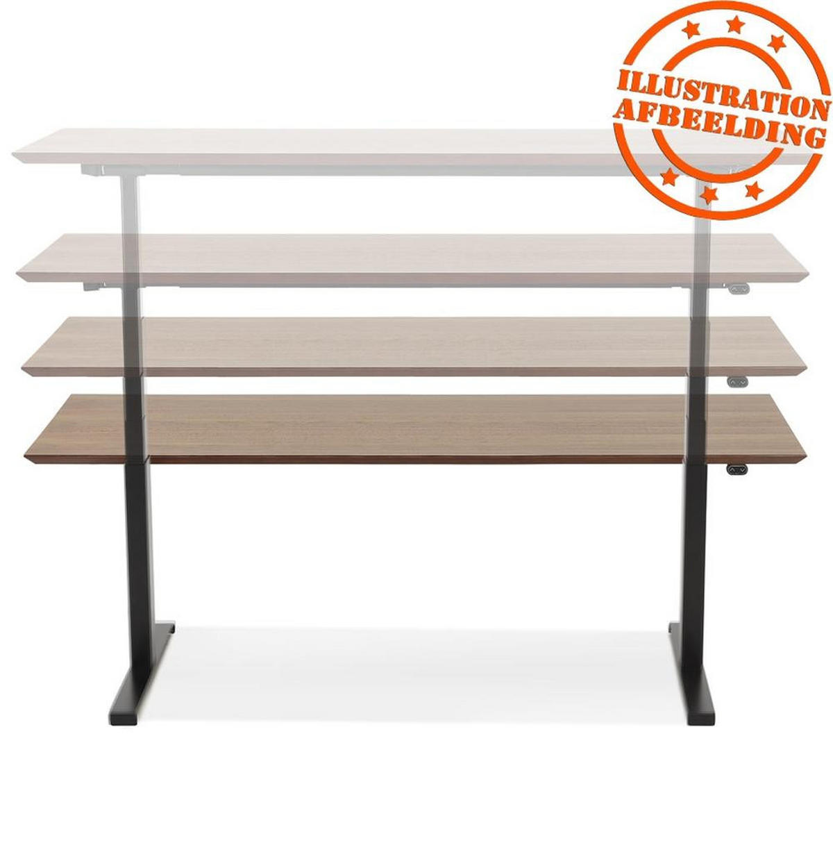 SCHREIBTISCH Höhenverstellbar Elektrisch Ergonomisch SIVANO, Beige-Schwarz 150x70x128 cm - Beige/Schwarz, Holzwerkstoff/Metall (70/150/128cm) - KADIMA DESIGN