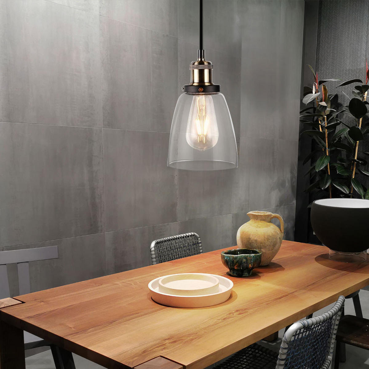 LED HÄNGELEUCHTE Glas Schwarz - Schwarz, Glas (14/24/113cm)