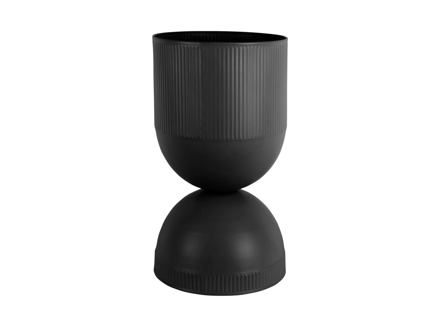 BLUMENTOPF Tonar Schwarz 25.5/25.5/45 cm - Schwarz, Metall (45cm) - Present Time