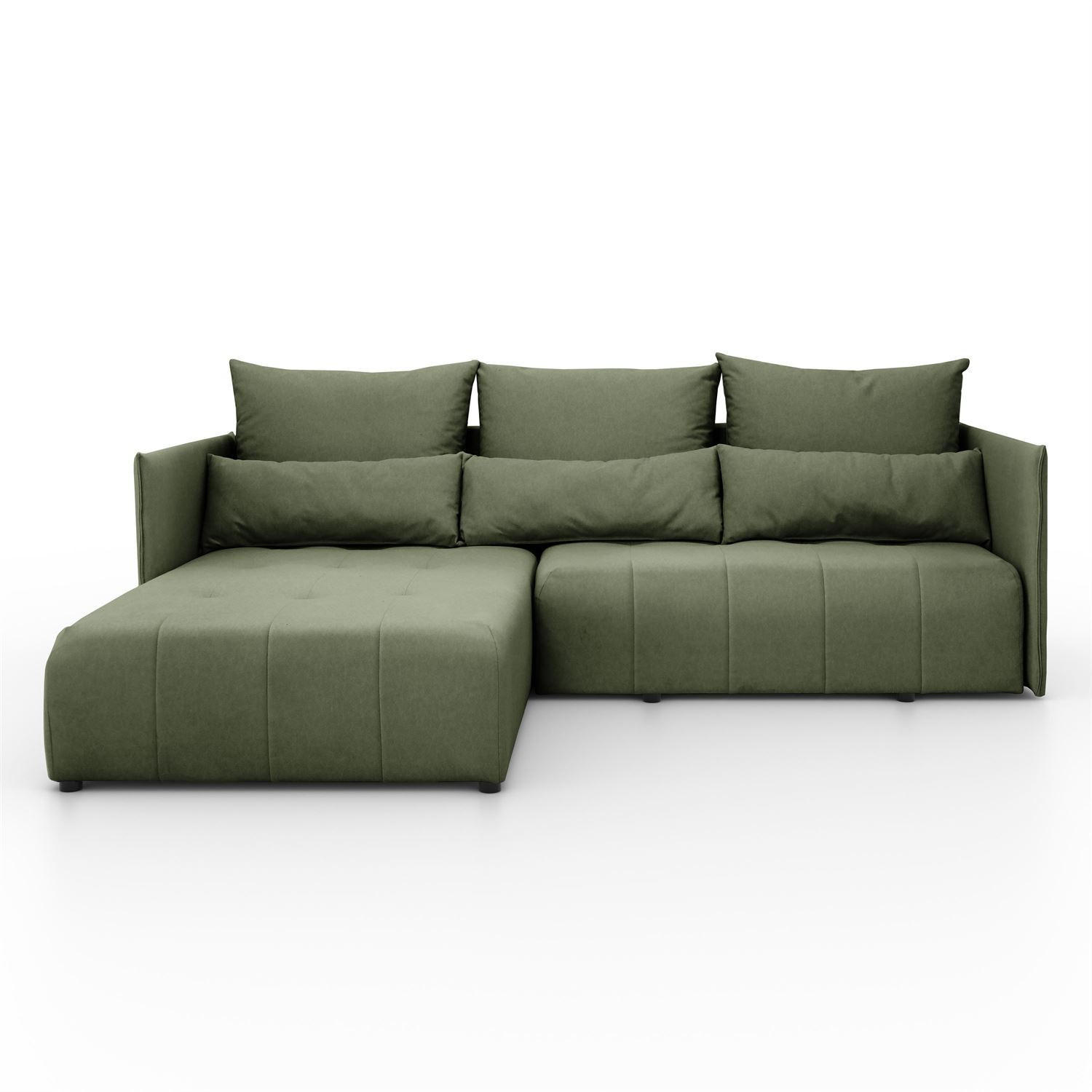 ECKSOFA APOLLO L mit Schlaffunktion und Bettkasten – linke Seite - Grün, Textil (246/188cm) - Lookway