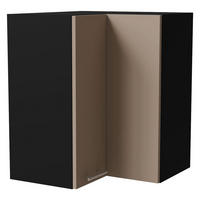 ECKHÄNGESCHRANK Brerra W12/60 Schwarz / RAL 1019 graubeige Matt 60 / 60 / 72cm - Graubraun/Schwarz, Holz/Holzwerkstoff (60/72/60cm) - Feldmann-Wohnen