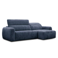 ECKSOFA NERO 4-Sitzer, dunkelblau - Schwarz/Dunkelblau, Holz/Textil (272/81/159cm) - Courtois Laville