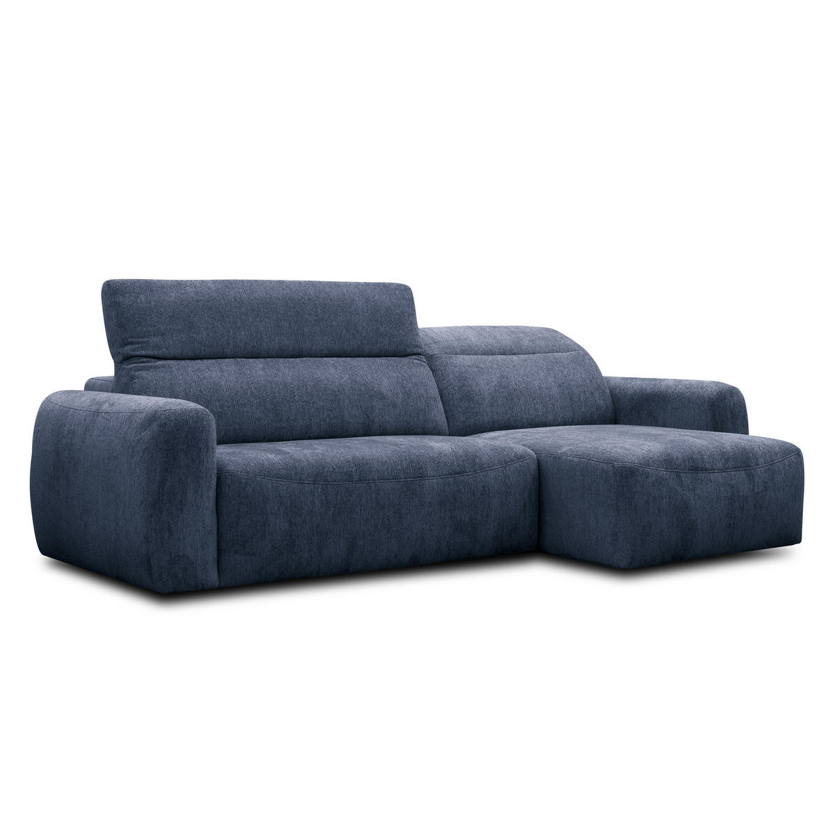 ECKSOFA NERO 4-Sitzer, dunkelblau - Schwarz/Dunkelblau, Holz/Textil (272/81/159cm) - Courtois Laville