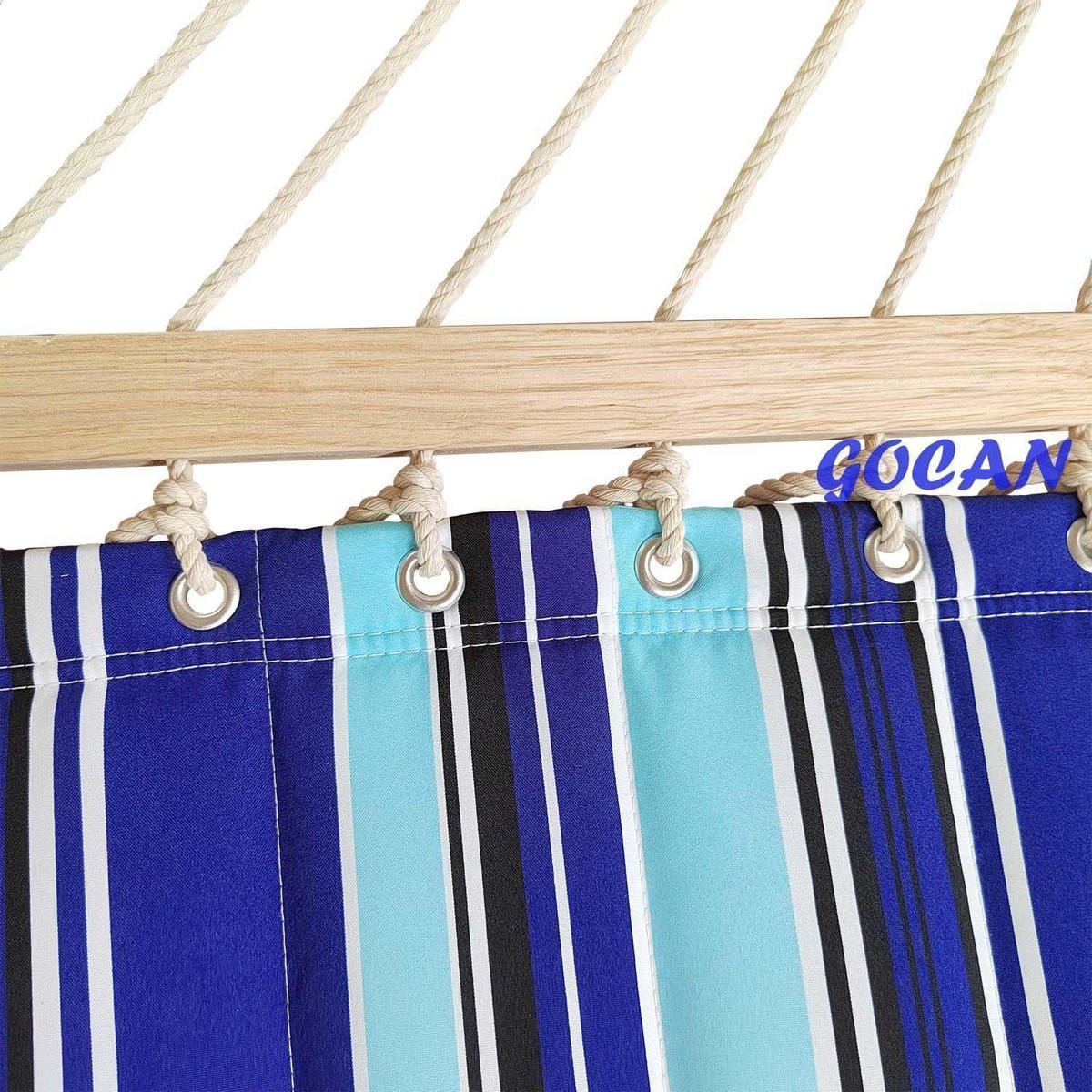 HÄNGEMATTE Gesteppt Stoff Blau 220 x 140 cm - Multicolor, Textil (140/2.5/220cm)