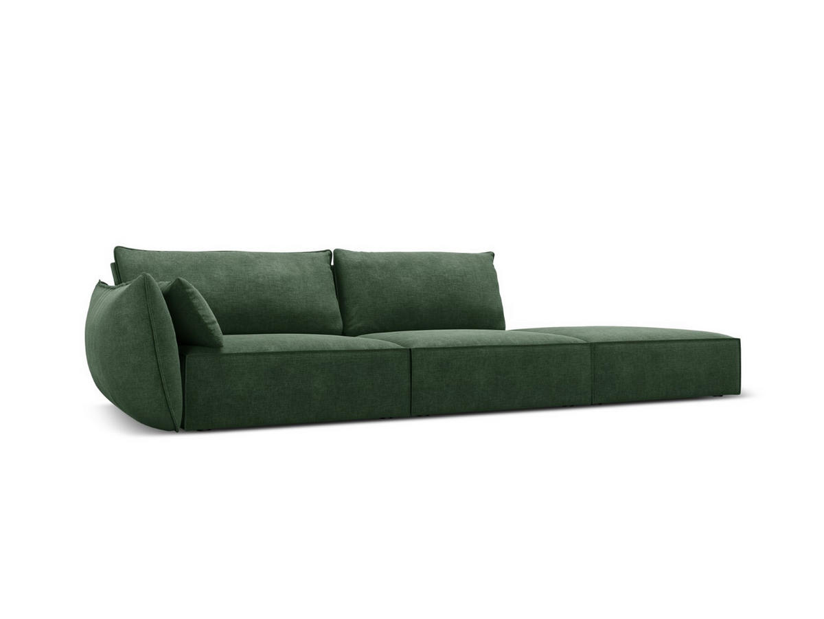 RECHTES-SOFA Kaelle aus Chenille-Stoff flaschengrün 4 Sitzplätze - Dunkelgrün, Textil (110/85/264cm) - Micadoni