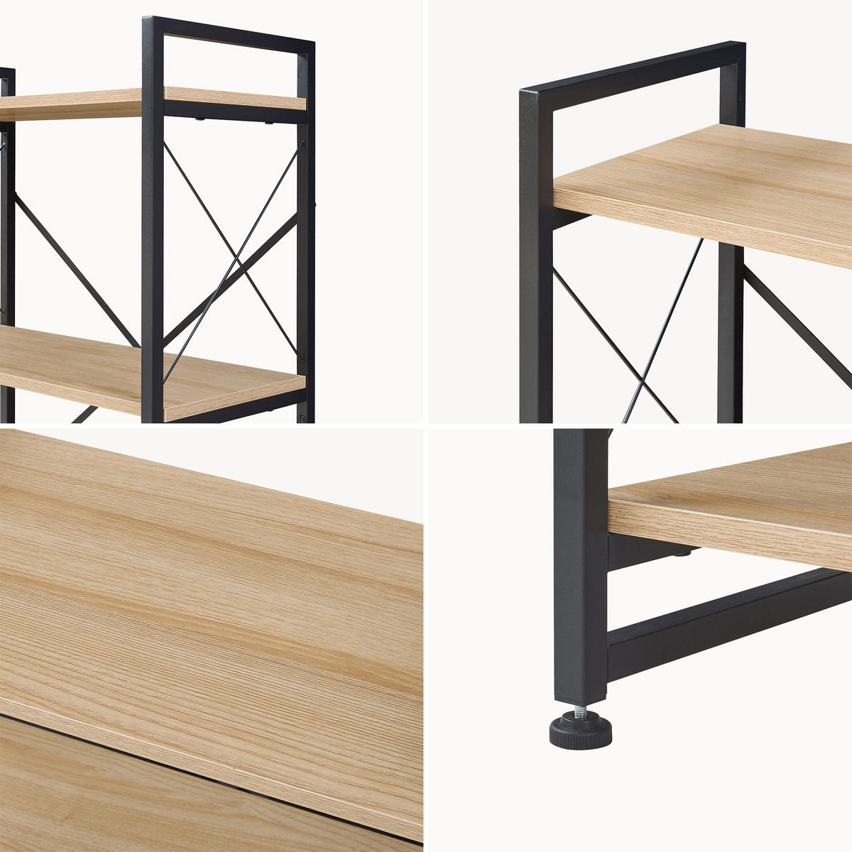 STANDREAGL Skørping - Eichefarben/Schwarz, Holzwerkstoff/Metall (65/90/30cm) - [en.casa]