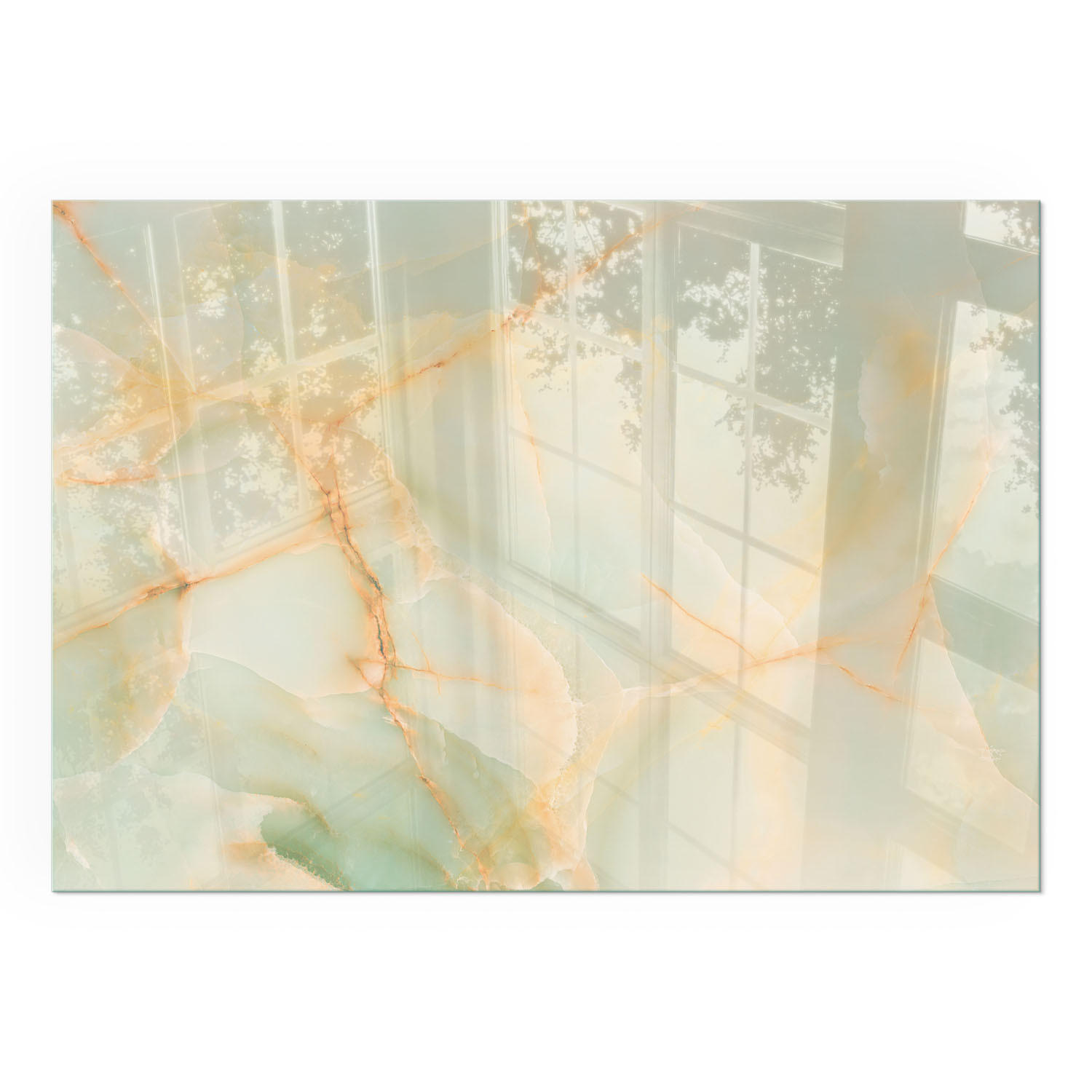 GLASPLATTE für Kamin 100x70 cm - Türkis, Glas (100/70/0.4cm) - TULUP