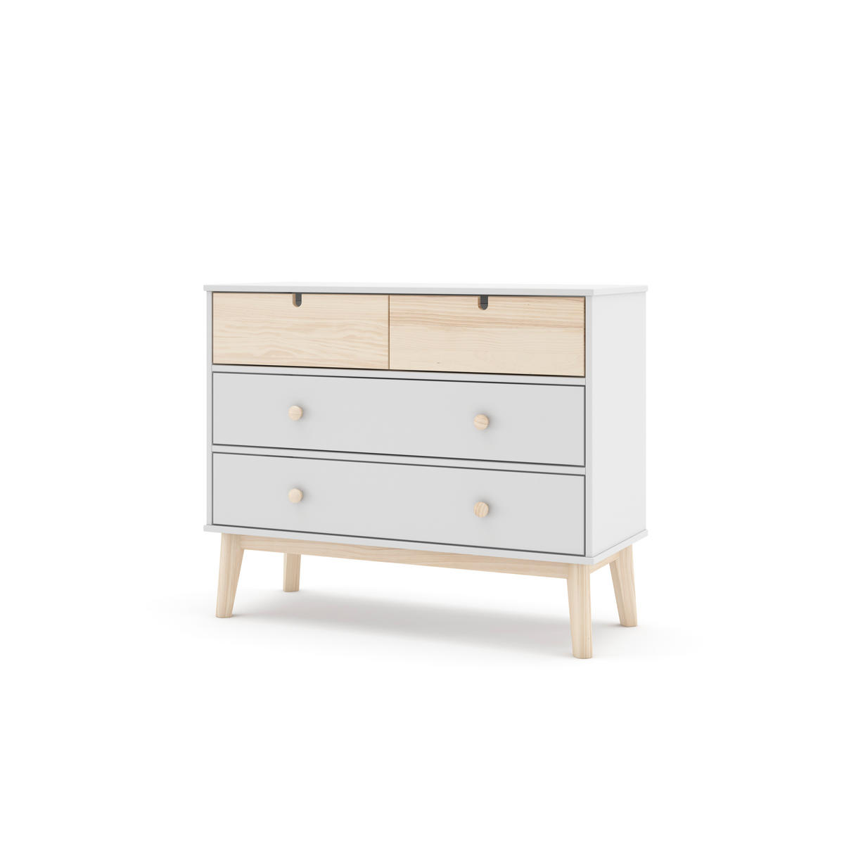 KOMMODE Estefania Weiß 100/40/81 cm - Weiß, Holz (40/81/100cm) - Calicosy