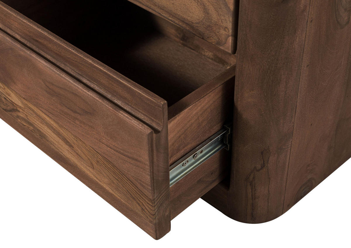 NACHTTISCH Sheesham 50x35x50 rot-braun gebeizt TORONTO #163 - Dunkelbraun, Holz (50/50/35cm) - Massivmoebel24