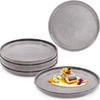 SPEISETELLER SET KAIRO MONDGRAU - 6 teilig aus Steingut - Dunkelgrau, Keramik (35cm) - Sänger