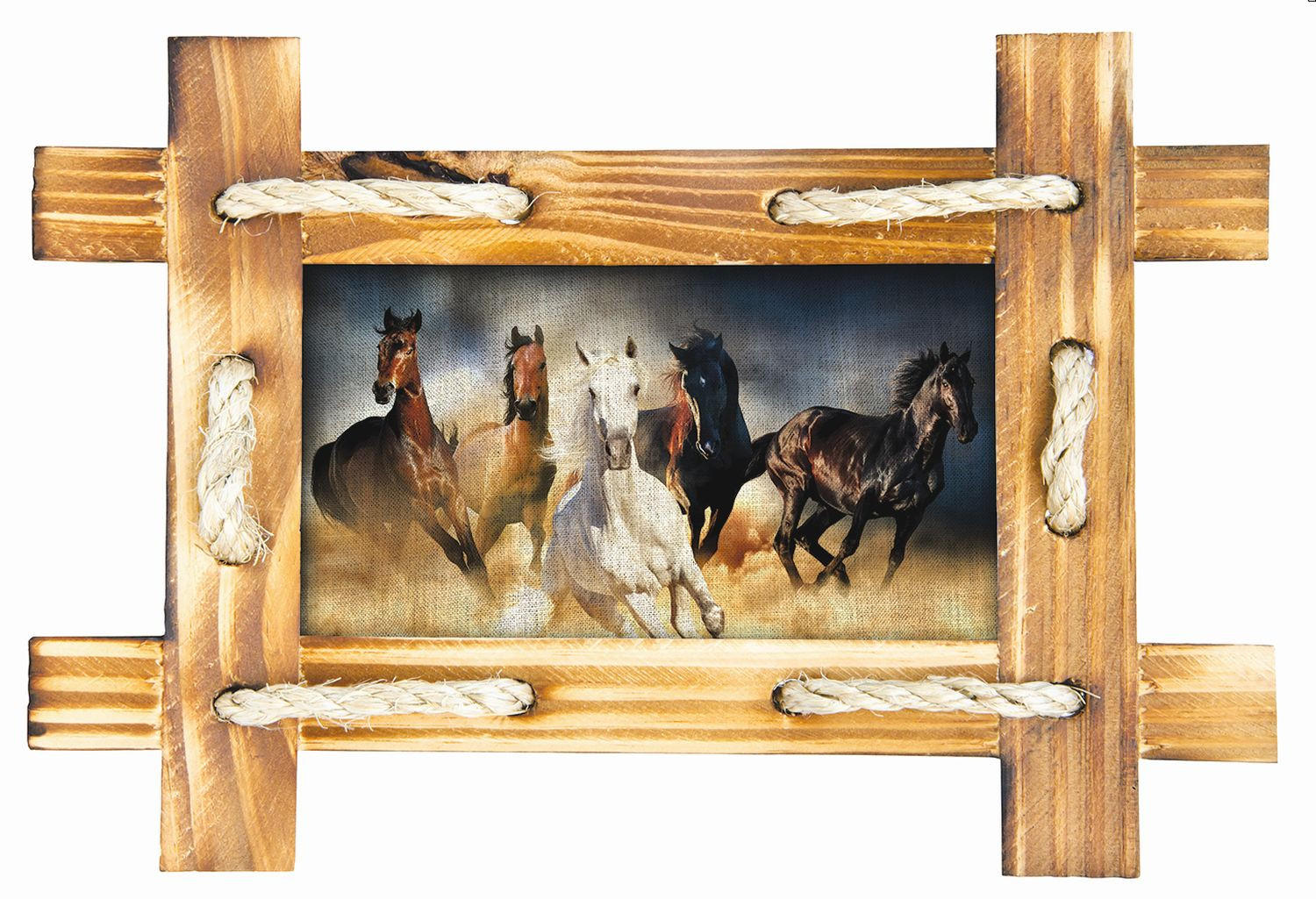 WANDTATTOO Pferde 65 x 42.5 cm - Braun, Papier (65/42.5/42.5cm) - Sanders & Sanders