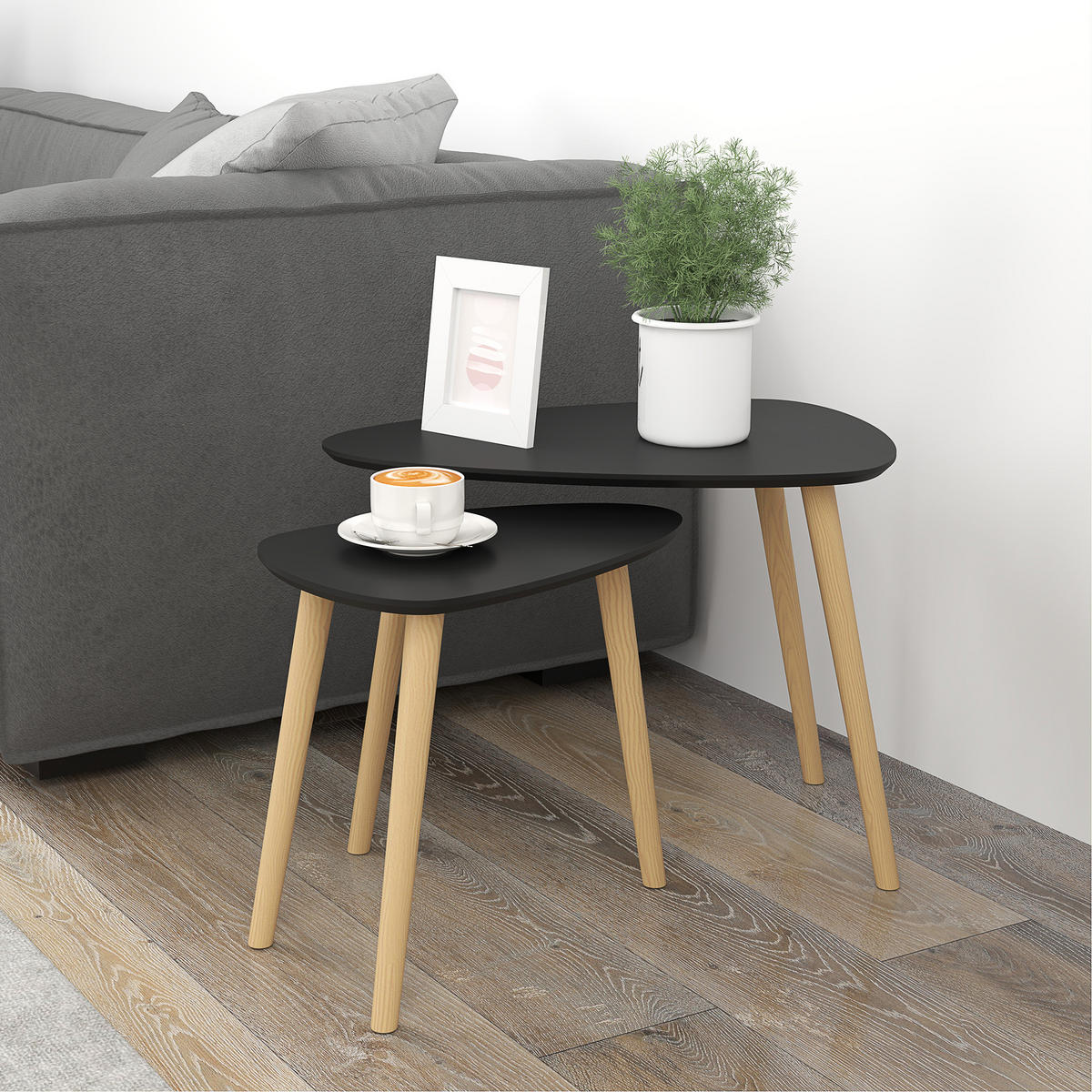 COUCHTISCH DE-15770 skandinavisches Design Schwarz - Schwarz, Holzwerkstoff (59.5/39.5/45cm) - ComfortXL