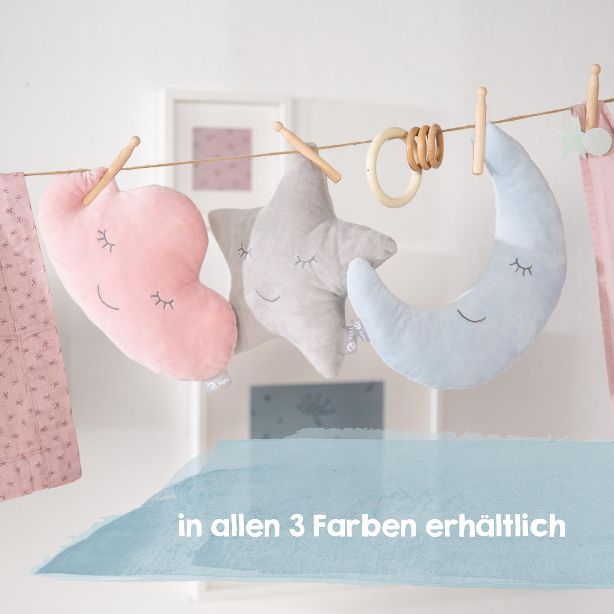 KUSCHEL- UND DEKOKISSEN Stern rosa - Rosa, Textil (32/8cm) - Roba