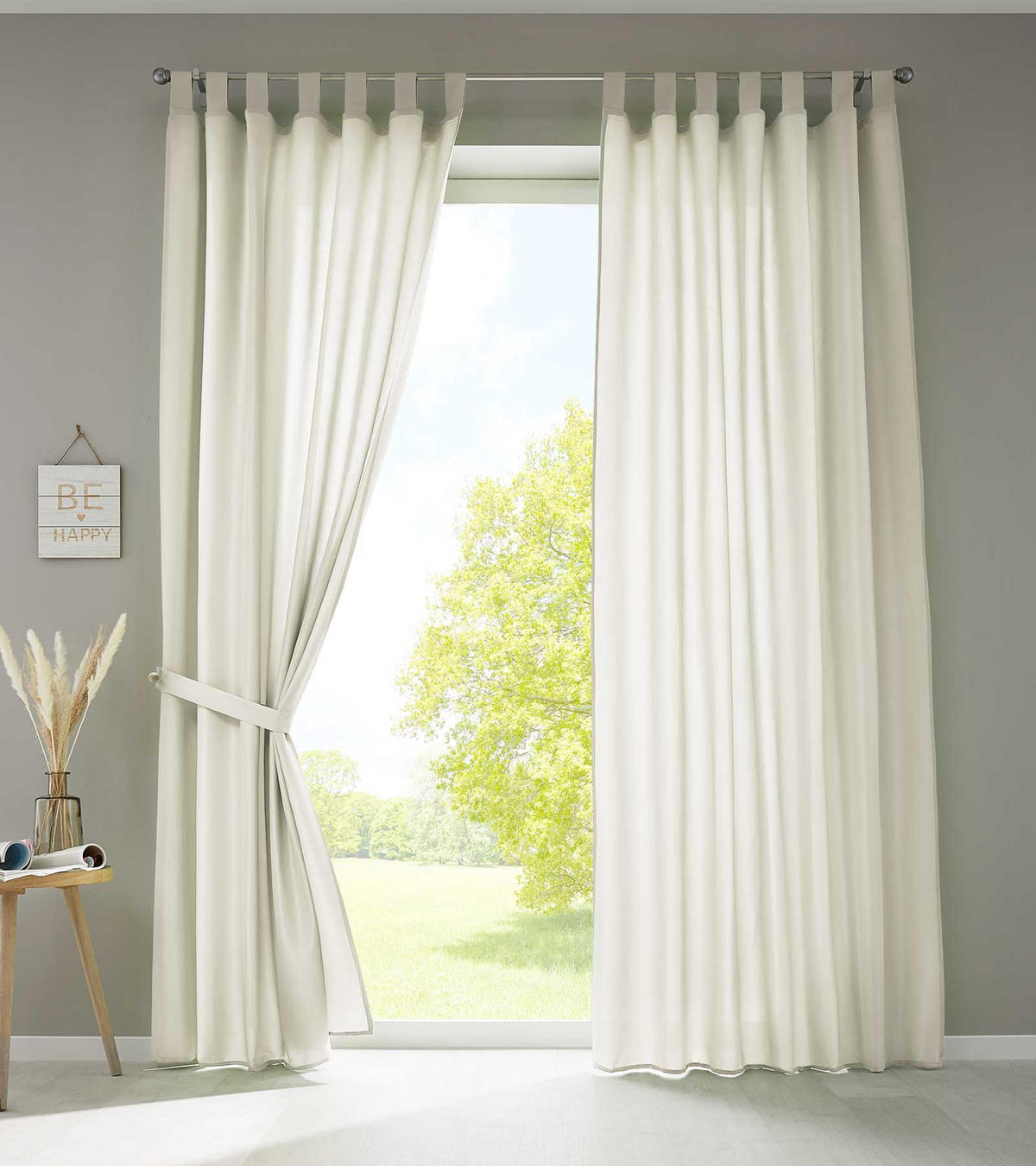 VORHANG 2ER SET POTSDAM HxB 225x140 cm Creme - Creme, Textil (140/225cm) - Gardinenbox