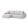 ECKSOFA Mit Schlaffunktion, Ariel XL, Chenille-Stoff, Stoff Artico, Cement, Links - Hellgrau, Holz (280/142cm) - Kaiser Möbel