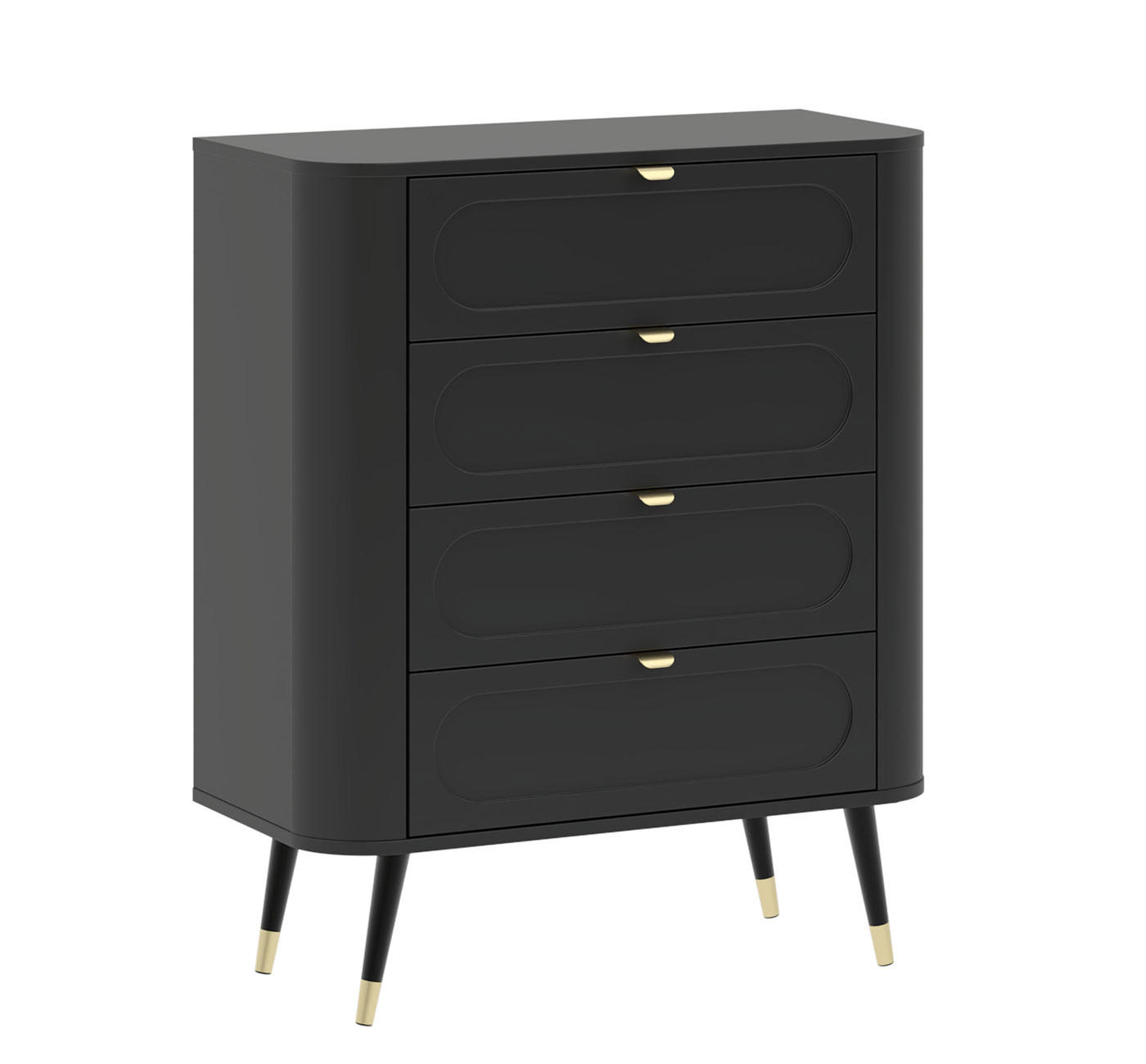 KOMMODE Blinx schwaz gold 78,4 / 40 / 98,4cm - Goldfarben/Schwarz, Holz/Holzwerkstoff (78.4/98.4/40cm) - Feldmann-Wohnen