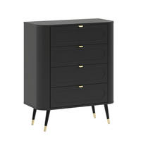 KOMMODE Blinx schwaz gold 78,4 / 40 / 98,4cm - Goldfarben/Schwarz, Holz/Holzwerkstoff (78.4/98.4/40cm) - Feldmann-Wohnen