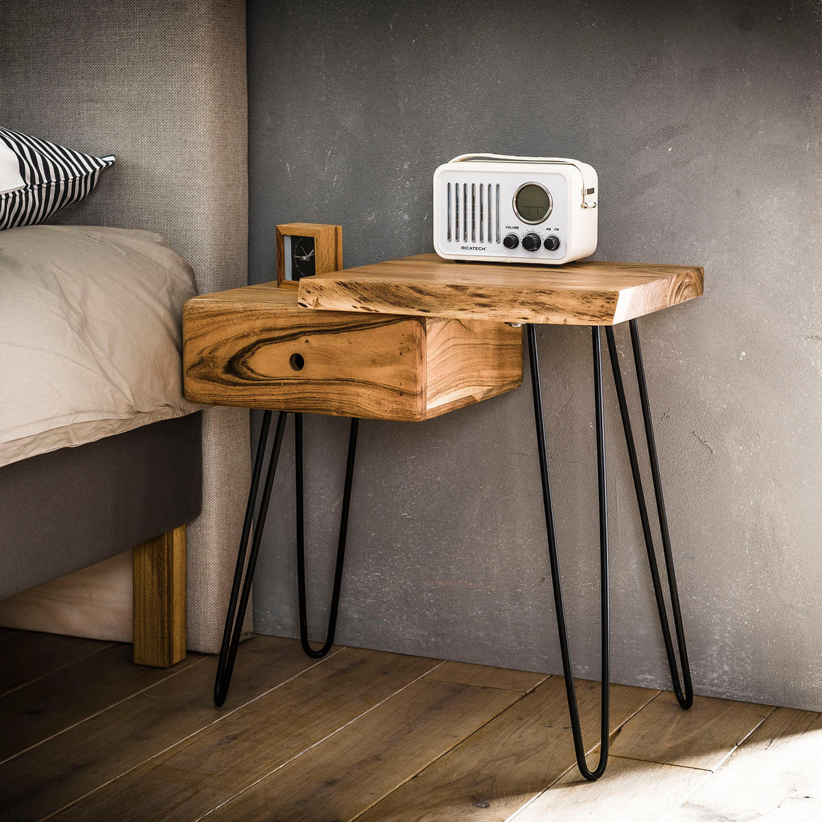 NACHTTISCH Edge R Braun 60/32/59 cm - Braun, Holz (32/59/60cm) - Hoyz Collection