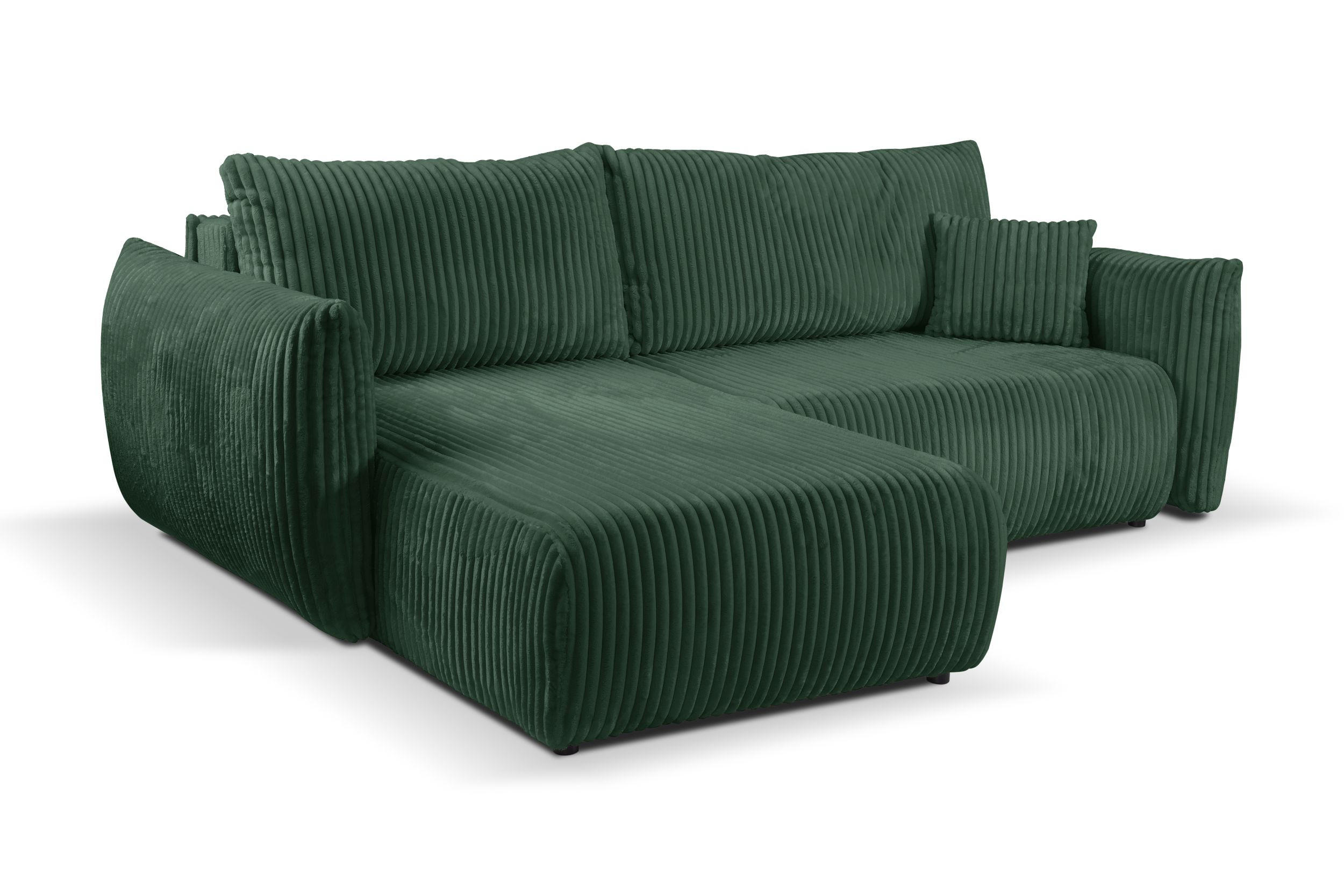 ECKSOFA HALLORA - Grün (Tilia 39) - Grün, Holzwerkstoff (257/177cm) - Möblo