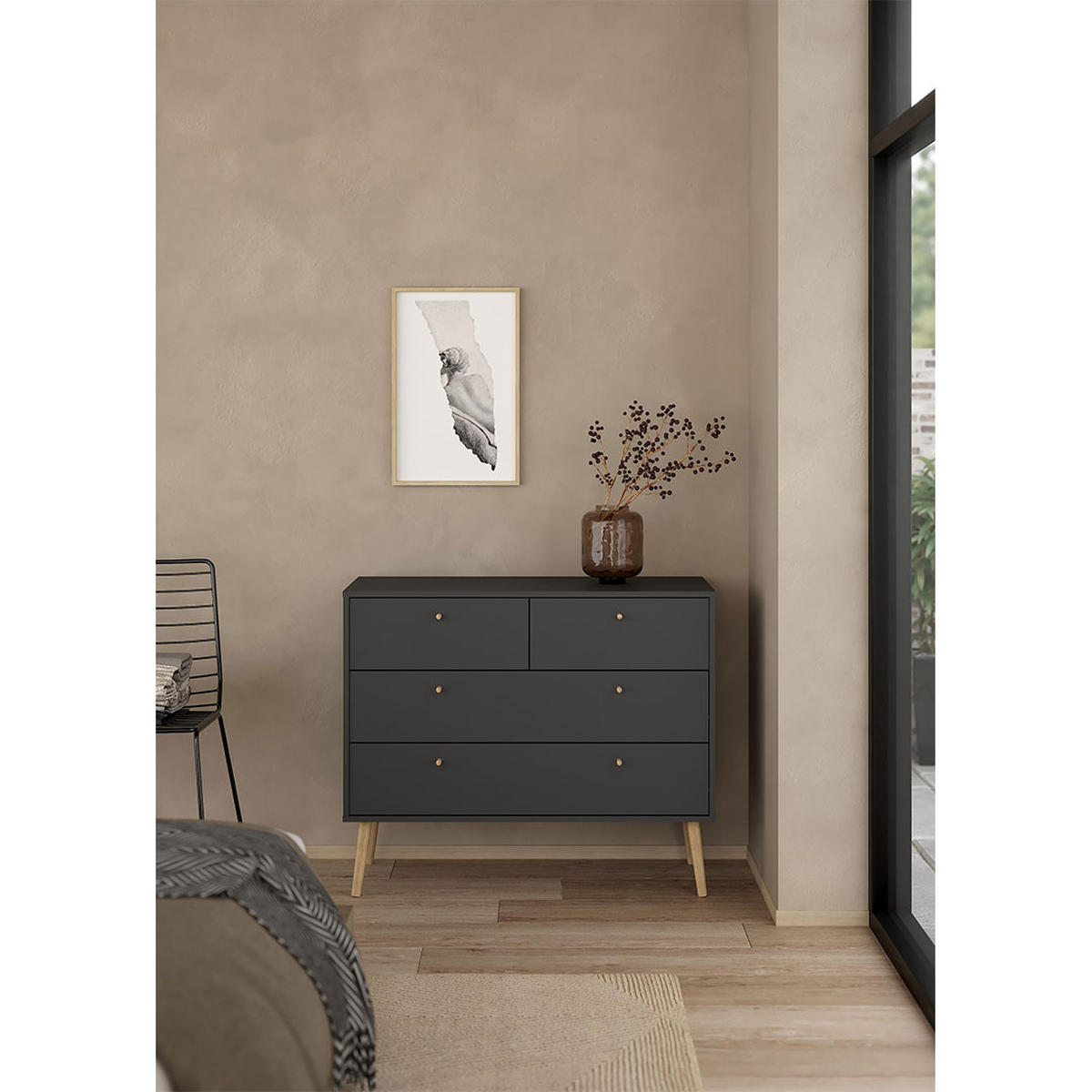 KOMMODE, Bodo, Grau, Holzwerkstoff, 99 x 40 x 82 cm - Grau, Holzwerkstoff (99/82/40cm) - ebuy24