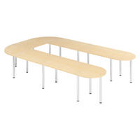 KONFERENZTISCH-SETS Serie-K 240/380/74 cm in Ahornfarben - Ahornfarben, Holzwerkstoff (240/380/74cm) - bümö