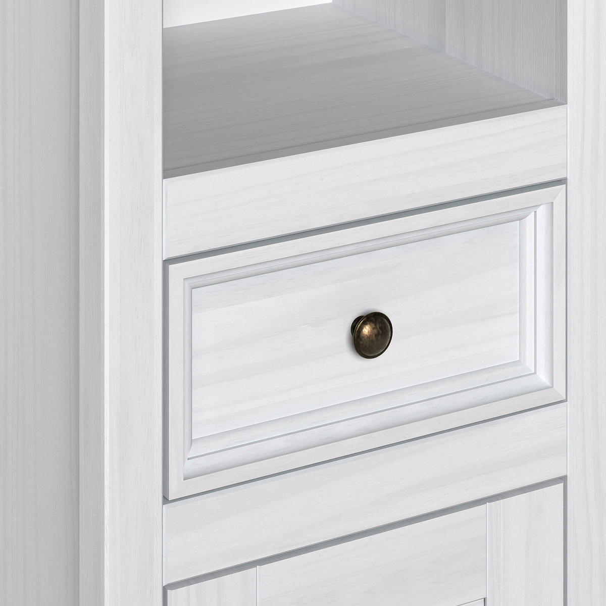 MASSIVER HOCHSCHRANK - Kiefer - Braun/Weiß, Holz/Metall (45/190/35cm) - home24