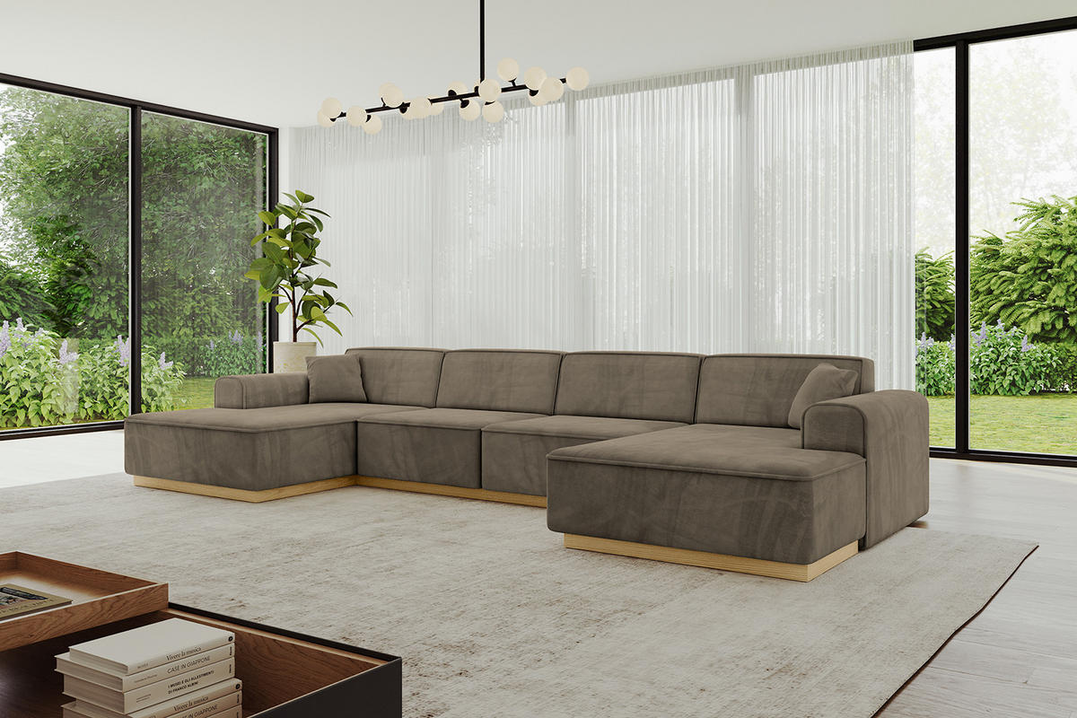 WOHNLANDSCHAFT IREA-U2-v2 - 388x171x83 cm Braun - Braun, Holzwerkstoff/Textil (388/83/171cm) - ALTDECOR