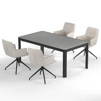 GARTENESSGRUPPE - 5-teilig - Stahl / Polyester - Sandfarben, Textil/Metall - home24