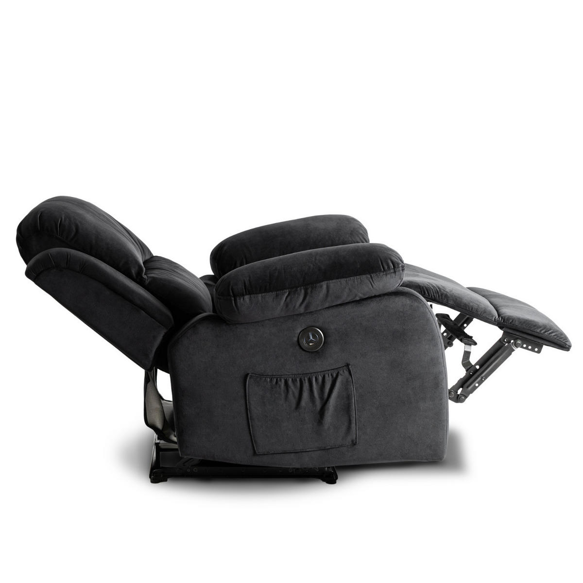RELAXSESSEL ARON fürs Wohnzimmer Schwarz - Schwarz, Holz/Textil (53/101/88cm) - makarowski meble