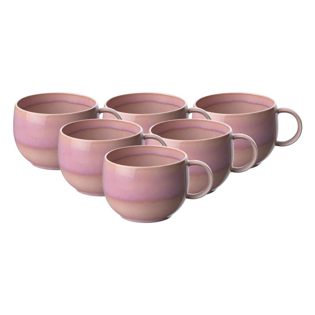 KAFFEETASSEN Perlemor Coral rosa 190 ml 6er Set - Rosa, Keramik (0.19L) - like.Villeroy & Boch