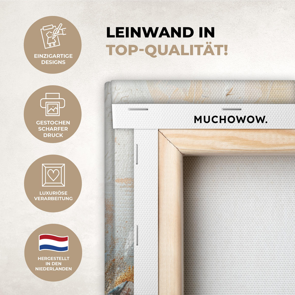 LEINWANDBILD Abstrakt - Kunst - Gold - Blau 50x50 cm - Petrol, Textil (50/50cm) - MuchoWow