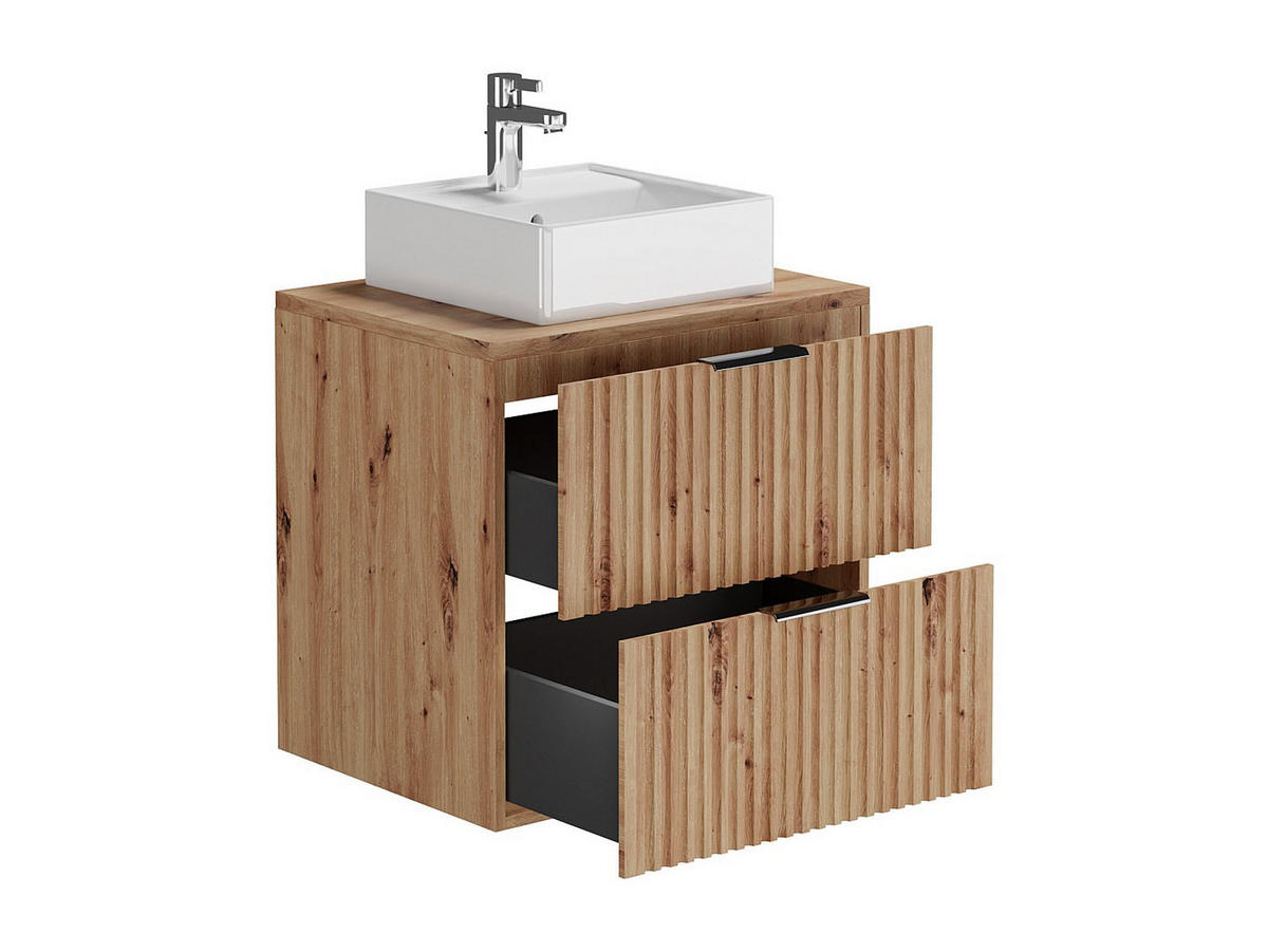 EINZELWASCHTISCH - 60cm x 46cm - MDF - naturfarben hell - ZEVARA - Naturfarben, Holz (60/57/46cm) - Vente-Unique