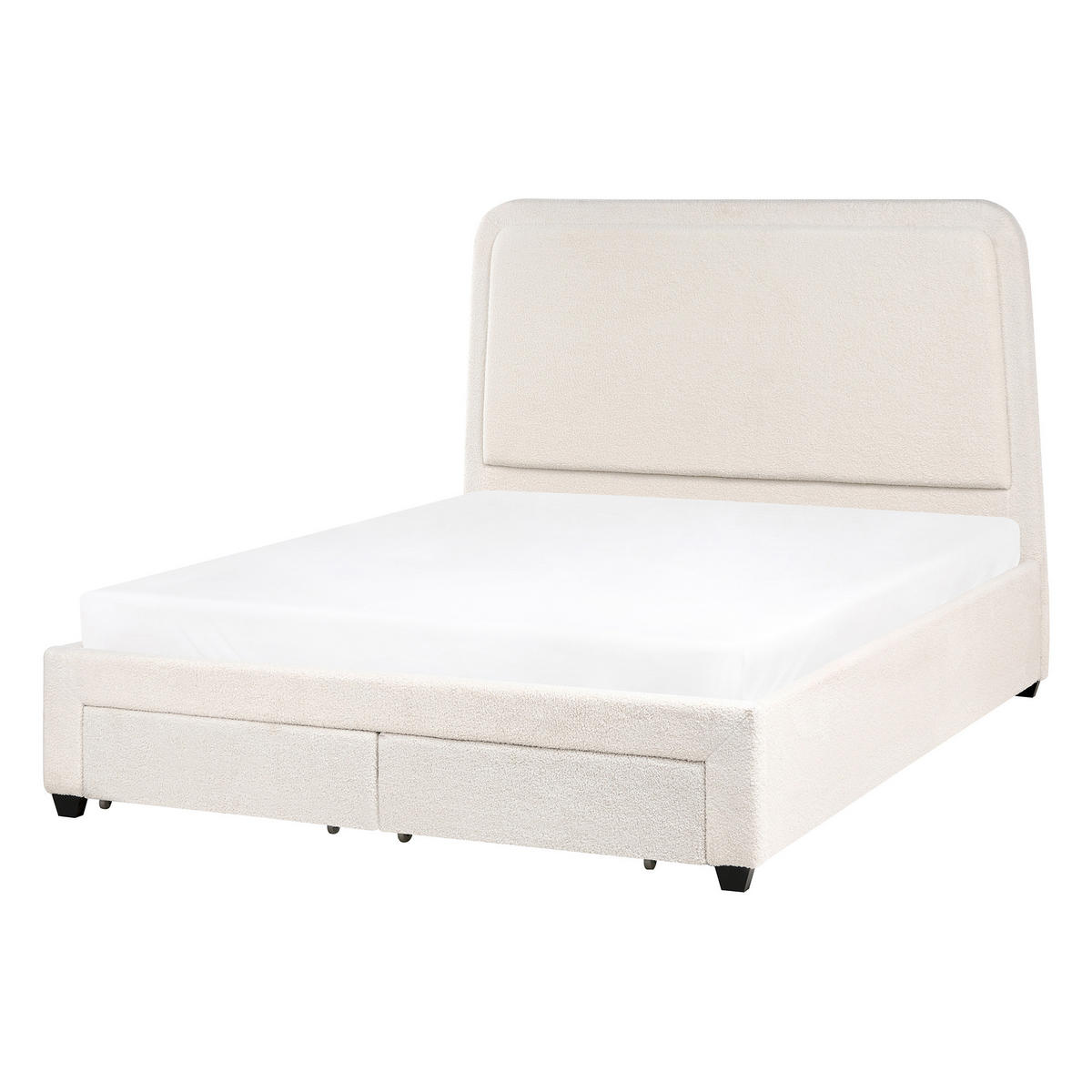 BETT 140/200 cm Cremeweiß Sardent - Schwarz/Weiß, Textil (140/200cm) - Beliani